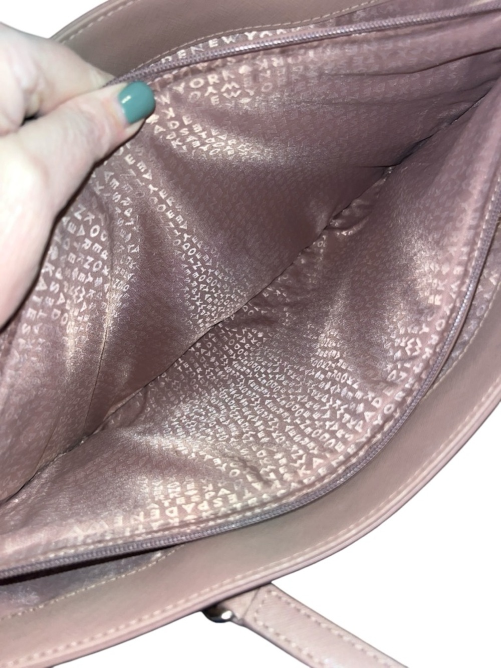 Kate Spade Dusty Pink Leather Tote Bag with Padded Interior Laptop Zipper Pocket - Picture 7 of 12
